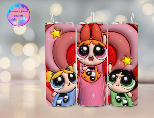 3D Power Puff Tumbler