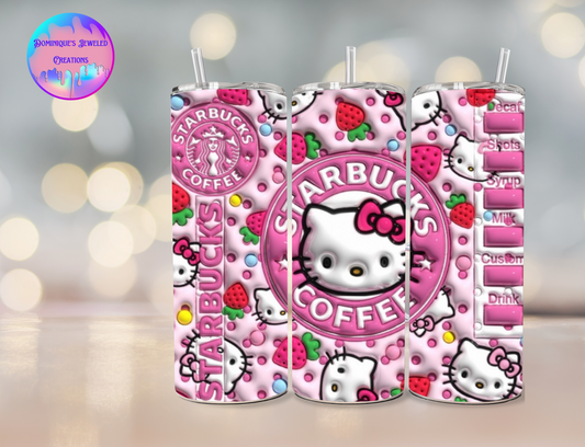 3D Strawberry Hello Kitty Tumbler