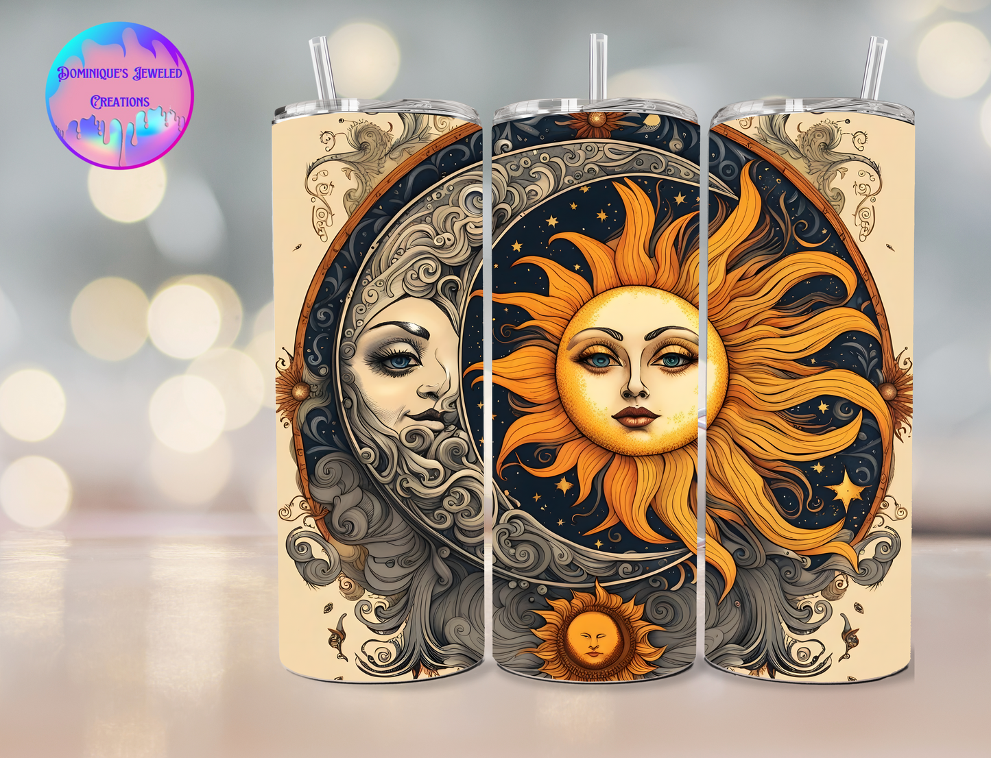 Boho Sun & Moon Tumbler