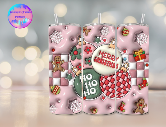 3D Merry Christmas Tumbler